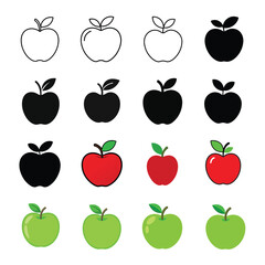 Apple set vector illustration on white background