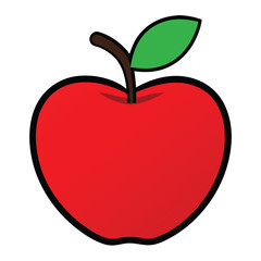 Red Apple fruit vector illustration - Natural organic symbol