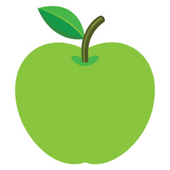 Green Apple vector icon fresh, ripe, and healthy fruit with a green leaf, isolated on white background