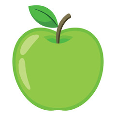 Green apple vector illustration, perfect for a healthy food icon