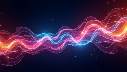Abstract colorful wave background. Generative Ai.