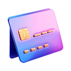 Modern credit card illustration with gradient background and digital payment elements