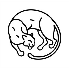 Panther Minimal Silhouette Illustration Design