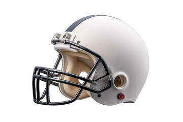 Fototapeta premium PNG White american football helmet with faceguard on white background