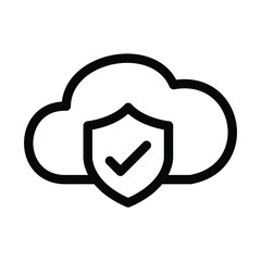 Cloud computing with security and privacy icon