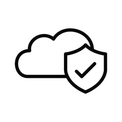 Cloud computing with security and privacy icon