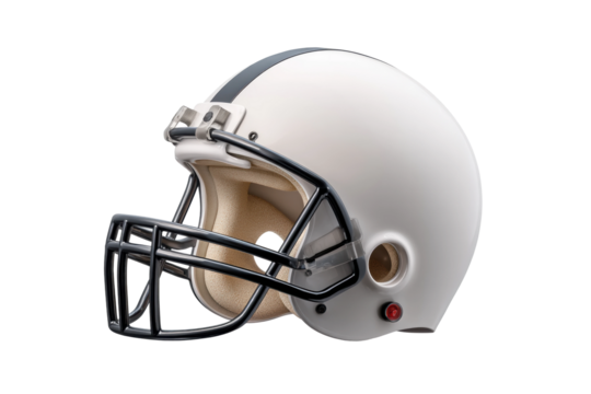 PNG White american football helmet with faceguard on white background