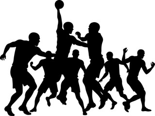 American Football Players   jump, jumping, ball, sport, team, game, action, Catching Ball Vector Bundle