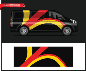 Van Wrap Design with Red Yellow and Black Colors