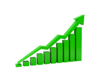 Green Growth Chart Visualizing Upward Trend  Financial Success on transparent background