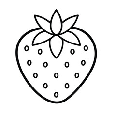 Strawberry outline vector icon on white background.
