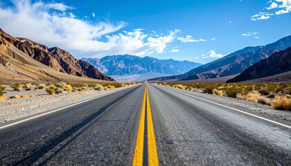 Fototapeta premium Empty Road Passing Through Death Valley National Park 