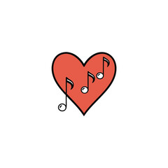 a musical heart formed by notes and symbols  artis