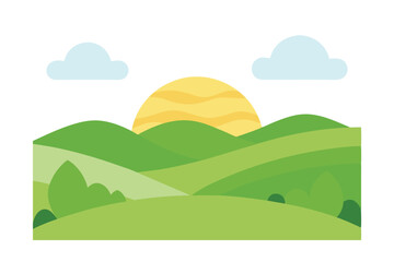 Fototapeta premium landscape with mountains and hills