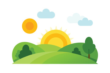 Obraz premium landscape with trees and clouds