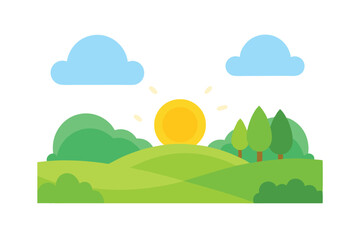 Obraz premium landscape with trees and clouds