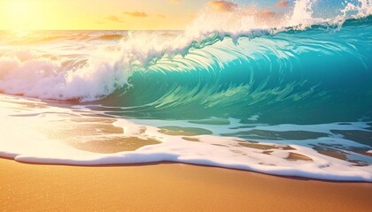 Wave Breaking On A Paradisiacal Beach