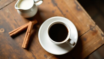 cup of coffee with cinnamon