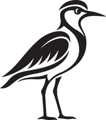 Stylized bird illustration modern black and white, Artistic bird design in graphic style