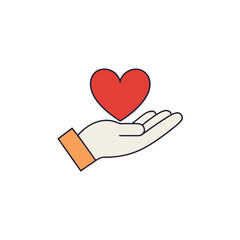 a soft hand offering a heart to the viewer  as if 