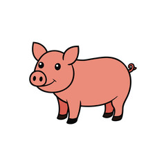 Pig colorful vector art illustration