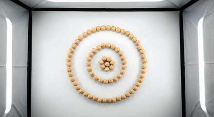 Optical Illusion Created With Chickpeas On The White Surface In Light Box