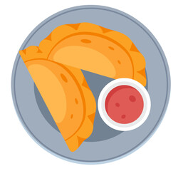 Savour Crispy Jamaican Patties - Stock Illustration