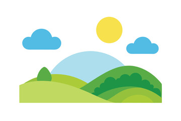 Obraz premium landscape with trees and clouds