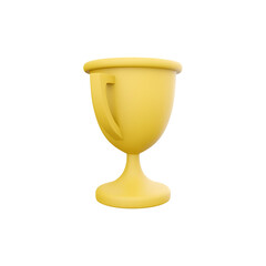 A simple yellow trophy symbolizes achievement and success.
