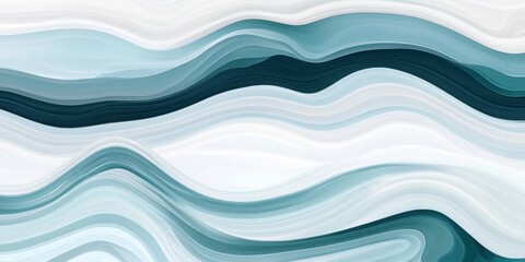 Abstract blue and white flowing waves background