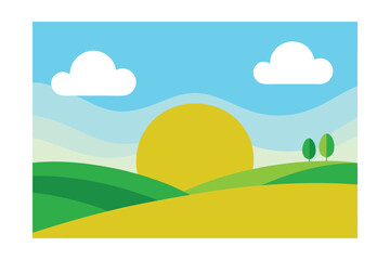 vector illustration of a summer landscape