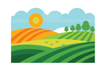 Fototapeta premium summer landscape with trees