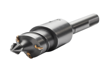 Precision Engineered Hole Cutter Industrial Tool Detail on transparent background
