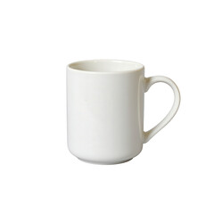 Obraz premium Simple White Ceramic Coffee Mug with Smooth Surface Perfect for Minimalist Dining and Stylish Beverage Presentation