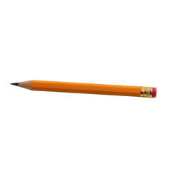 Bright Orange Pencil Isolated on White Background Suitable for School or Office Use and Creative Projects