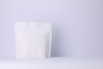 Zipper stand-up pouch on white background. Mockup for design