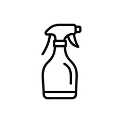 Outline of a spray bottle with trigger on background Professional sprayer cleaning