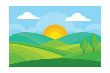 Obraz premium landscape with mountains and hills