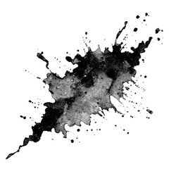 Black ink splatter isolated on transparent background