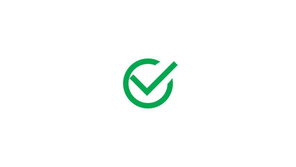Checkmark Icon and Logo template, approve, certify, confirm, corroborate, endorse, justify, legalize, legitimize, substantiate, verify marker on white background.