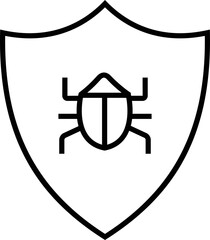 Fototapeta premium Security and privacy shield outline icon. Cybersecurity shield icon representing data protection and security isolated on transparent background. Digital security icon. Vector illustration.