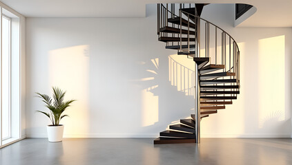 Harmony in Design: Minimalist Staircase and Organic Touch