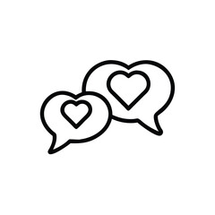 Two speech bubbles with hearts inside on a background Inclusivity concept love communication
