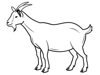 Goat Animal Clipart on White Background