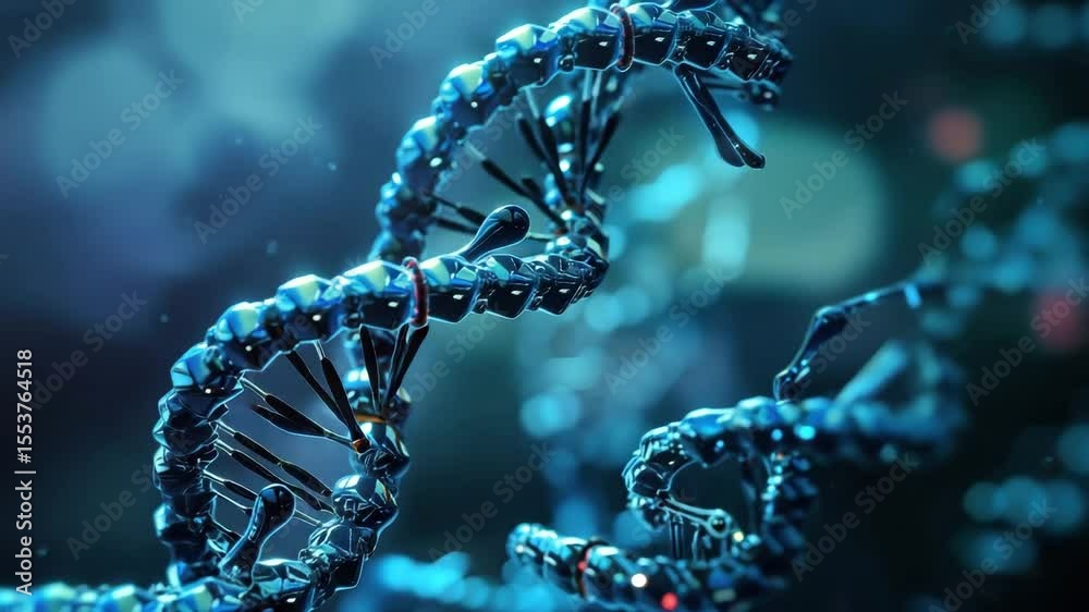 Aufkleber Exploring the intricate structure of DNA in a captivating 4K visual representation with vibrant colors and dynamic movement