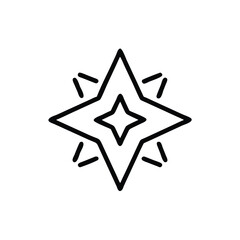 Starburst graphic with four points and inner star shape on a background symbol icon