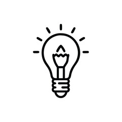 Outline lightbulb with radiating lines and a background Inclusivity idea innovation
