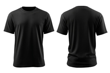 Naklejka premium Blank Black T-Shirt Mockup Front and Back View