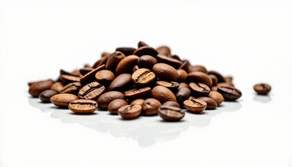Naklejka premium coffee beans on white background