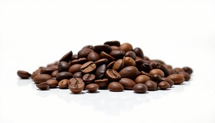 Naklejka premium coffee beans on white background